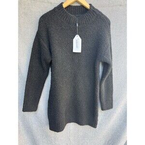 NWT English Factory Medium Cozy Round Neck Long-Sleeved Sweater Dress Black